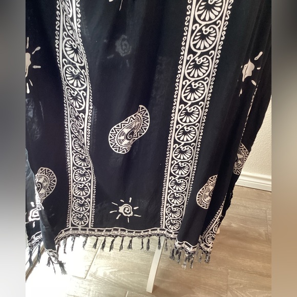 Sante Classics Black & White Kaftan Swim Cover One Size - Picture 6 of 10
